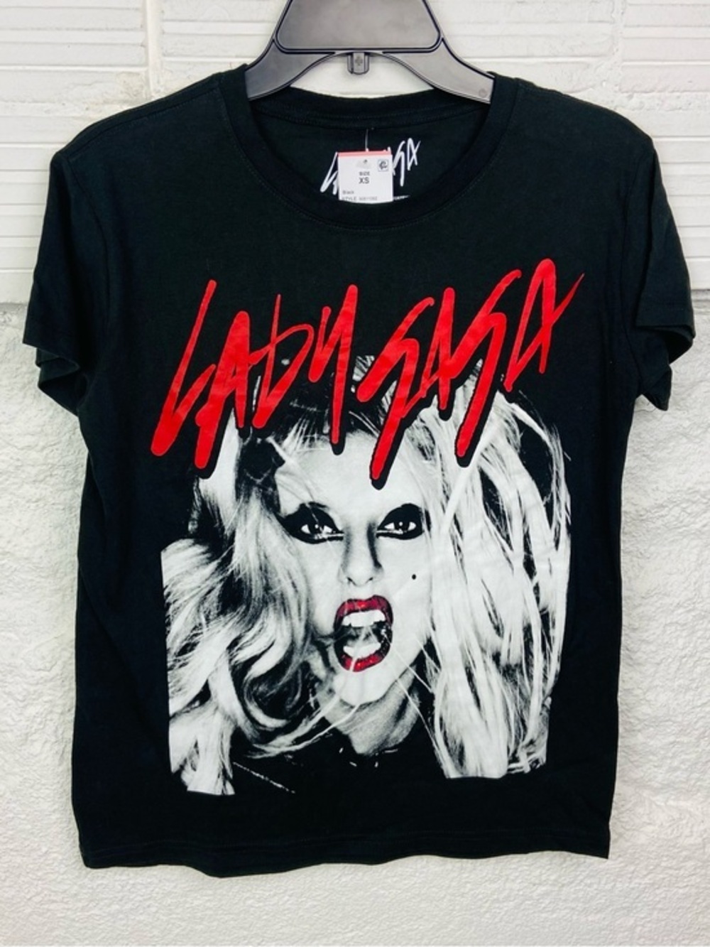 NWT Lady Gaga black cotton Short Sleeve Tee size XS
